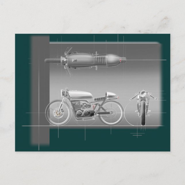 CARTÃO POSTAL MOTOCICLE DESIGN ART. (Frente)