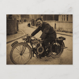 Cartão Postal Motocicleta britânica Vintage no início dos anos