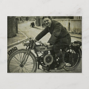 Cartão Postal Motocicleta britânica Vintage no início dos anos 1