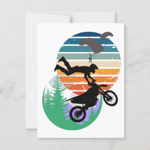 Cartão Postal Motocicleta, paraquedas e ao ar livre