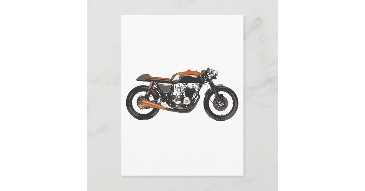 Cartão Postal Motocicleta simples - desenho do piloto 750 do