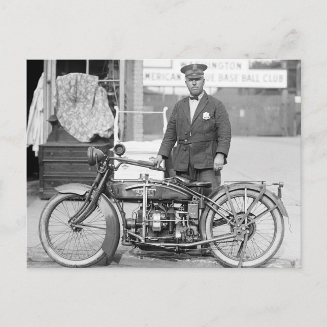 Cartão Postal Motociclo da Polícia de Henderson, 1922 (Frente)