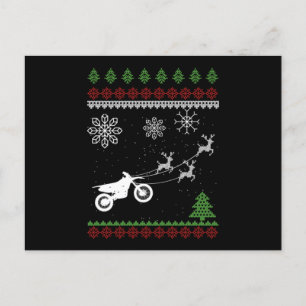 Cartão Postal Motocross Deer Bike Motocycle Ugly Christmas Gift