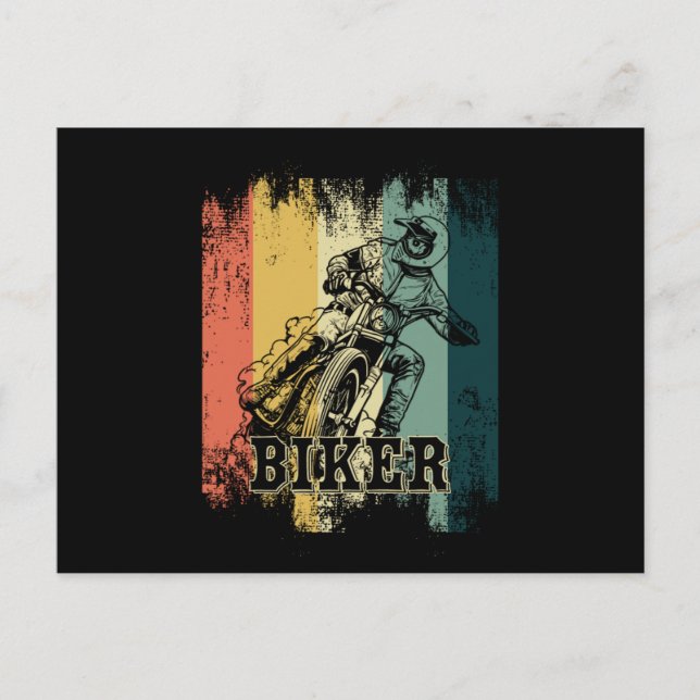 Cartão Postal Motocross Riders Motorcycle Gift Retro Vint (Frente)