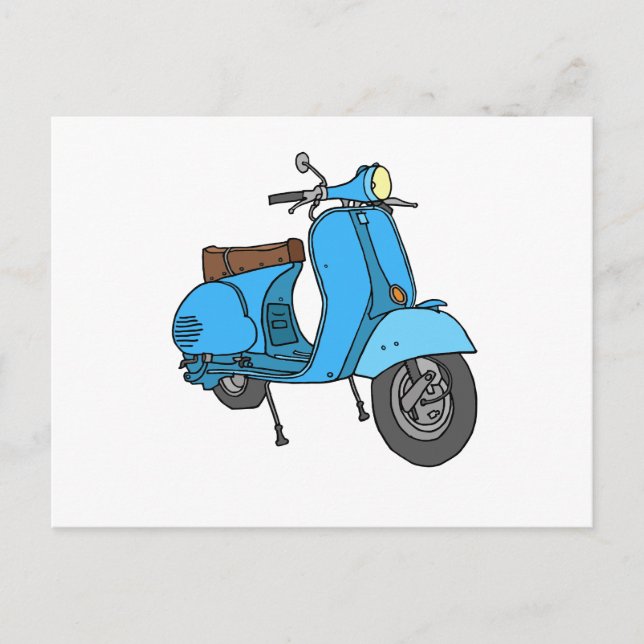 Cartão Postal Motoneta azul (Vespa) (Frente)