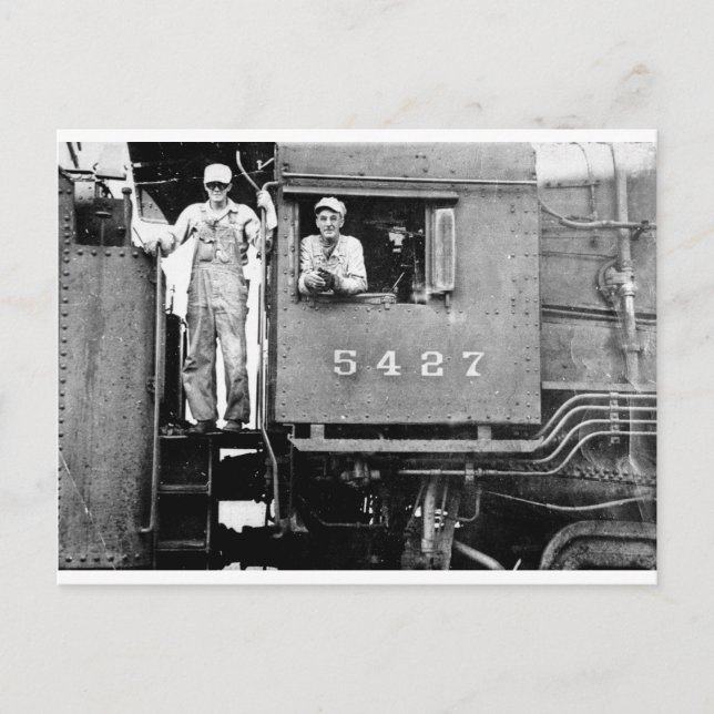 Cartão Postal Motor 5427 Locomotiva a Vapor Antiga (Frente)