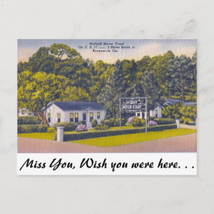 Cartão Postal Motor Court, Brunswick, Geórgia