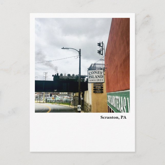 Cartão Postal Motor Scranton PA Postcard-Steam Sobre Cedar Ave. (Frente)