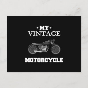 Cartão Postal Motorcycle Biker Bike Funny Vintage Idea