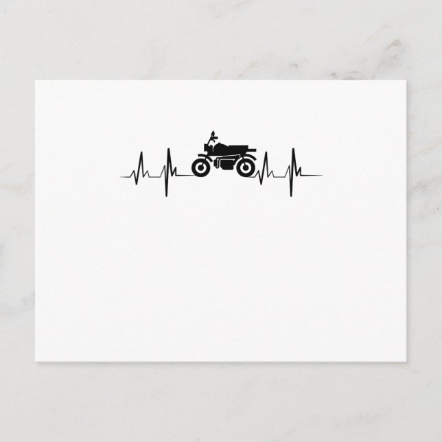 Cartão Postal Motorcycle Heartbeat Biker Gif (Frente)