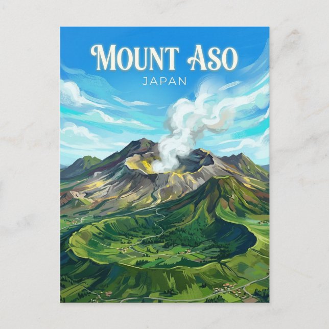 Cartão Postal Mount Aso Japan (Frente)
