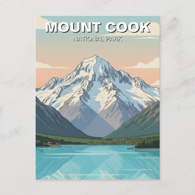 Cartão Postal Mount Cook National Park New Zealand Postcard (Frente)