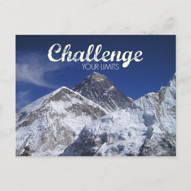 Cartão Postal Mount Everest Challenge Your Limits Postcard (Frente)