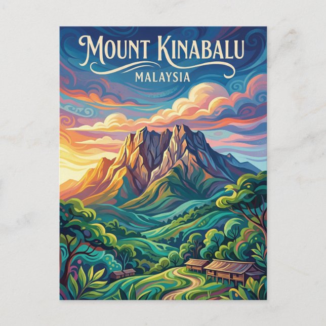 Cartão Postal Mount Kinabalu Malaysia (Frente)