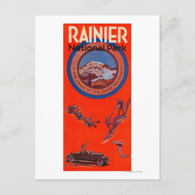 Cartão Postal Mount Rainier Advertising Poster 2 (Frente)