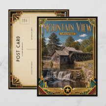 Mountain View Arkansas Arte Deco Vintage Idade Dou