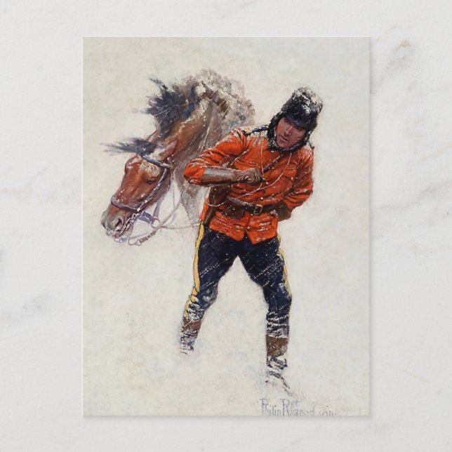 Cartão Postal “Mountie Canadense” por Philip R Goodwin (Frente)