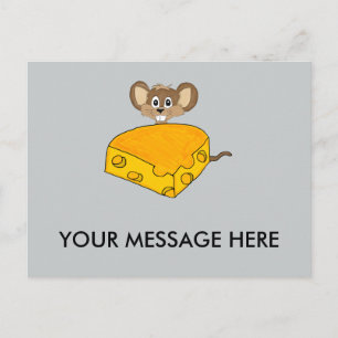Cartão Postal Mouse e queijo