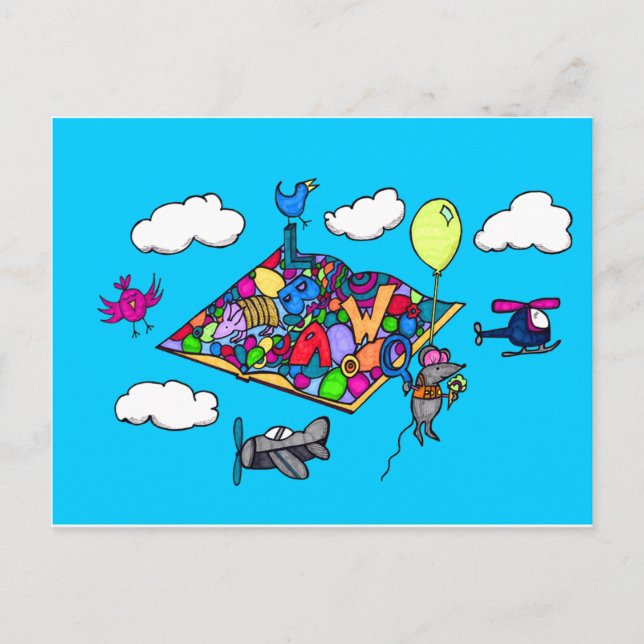 Cartão Postal Mouse em um Cartão-postal de Aventura (Frente)