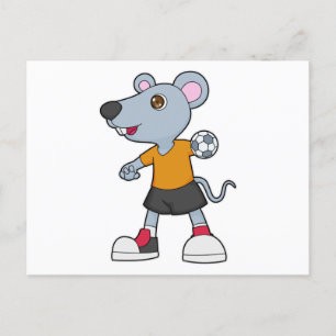 Cartão Postal Mouse Handball Player Handball