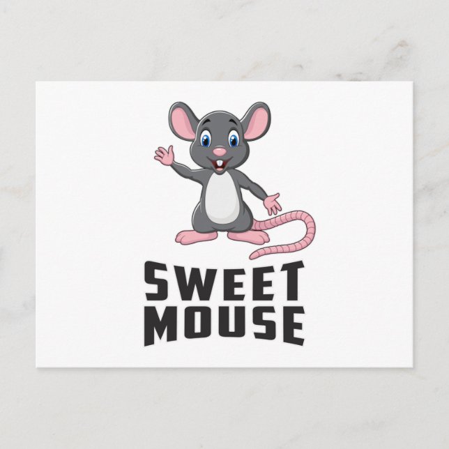 Cartão Postal Mouse Rat Animal Cheese Love Pet Cute Funny Gift (Frente)