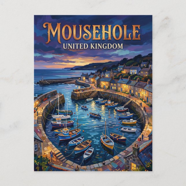 Cartão Postal Mousehole Reino Unido (Frente)