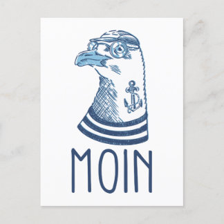 Cartão Postal Möve Moin Anker / Norddeutschland