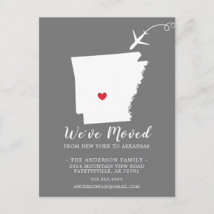Cartão Postal Movendo a placa de Posto ARKANSAS de estado do lan