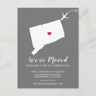 Cartão Postal Movendo a Placa de Posto CONNECTICUT de Estado do 