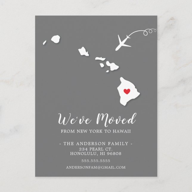 Cartão Postal Movendo a placa de Posto HAWAII de Estado do Anúnc (Frente)