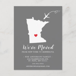 Cartão Postal Movendo a placa de Posto MINNESOTA de Estado do An