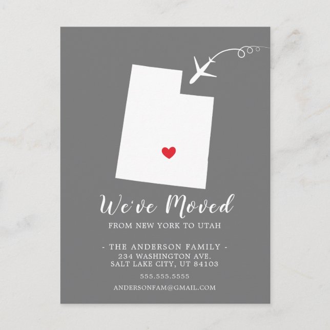 Cartão Postal Movendo a Posta UTAH de Estado do Anúncio (Frente)