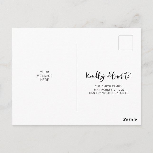 Cartão Postal Movendo Cartão-Postal de Anúncio com Greenery (Verso)