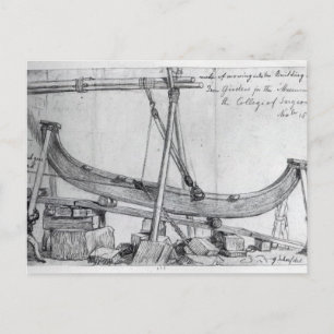 Cartão Postal Movendo Girders de Ferro Usado para Construir o Hu