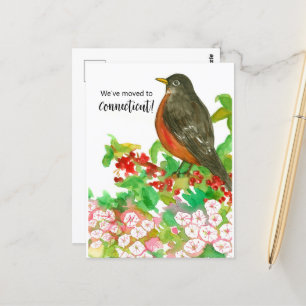 Cartão Postal Movendo lançamento Connecticut Robin Laurel