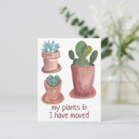MOVENDO Novo Endereço Doméstico Cactus Watercolor