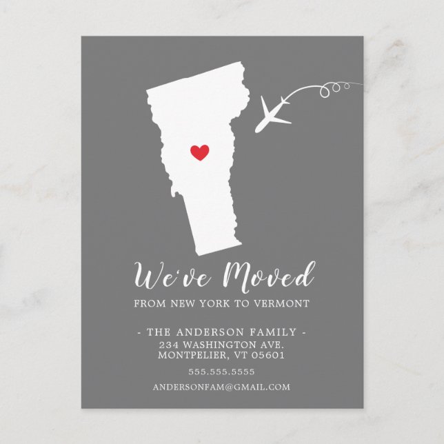 Cartão Postal Movendo o estado de lançamento VERMONT Postar cart (Frente)