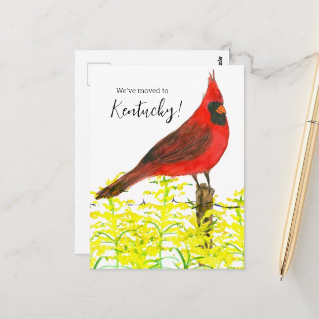 Cartão Postal Movendo o lançamento do cardeal do Kentucky Golden (Frente/Verso In Situ)