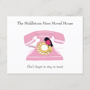 Cartão Postal Movendo o Telefone da Casa Rosa 