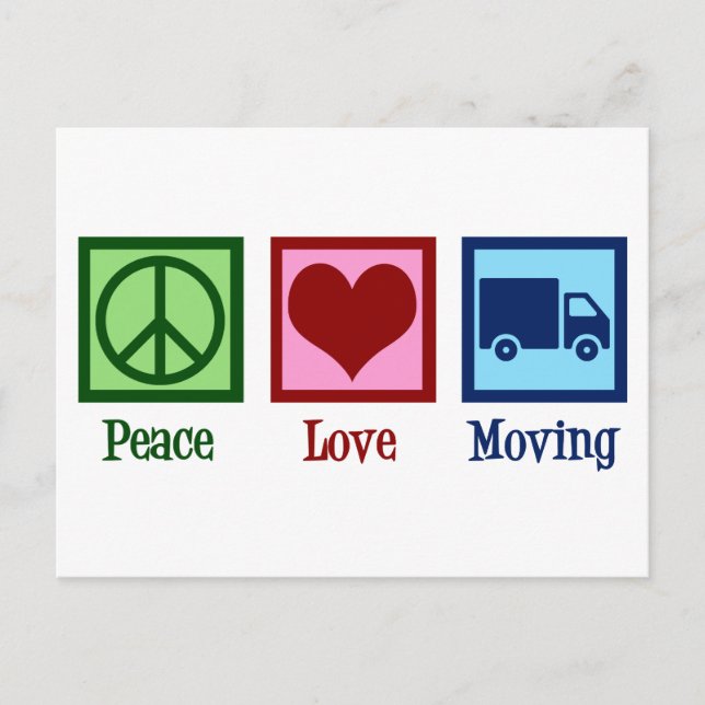 Cartão Postal Mover Peace Love Moving Company Truck (Frente)