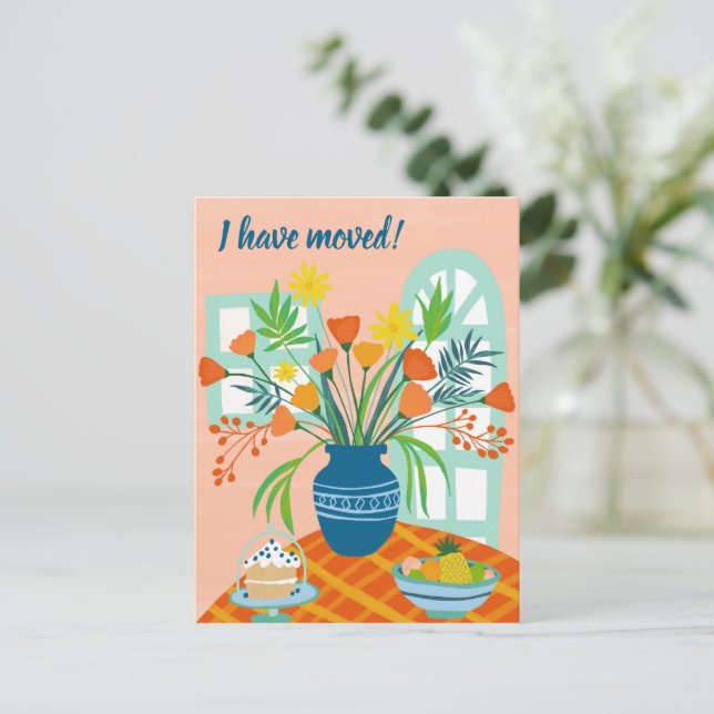Cartão Postal MOVI Buquê Floral Novo Endereço Doméstico (Em pé/Frente)