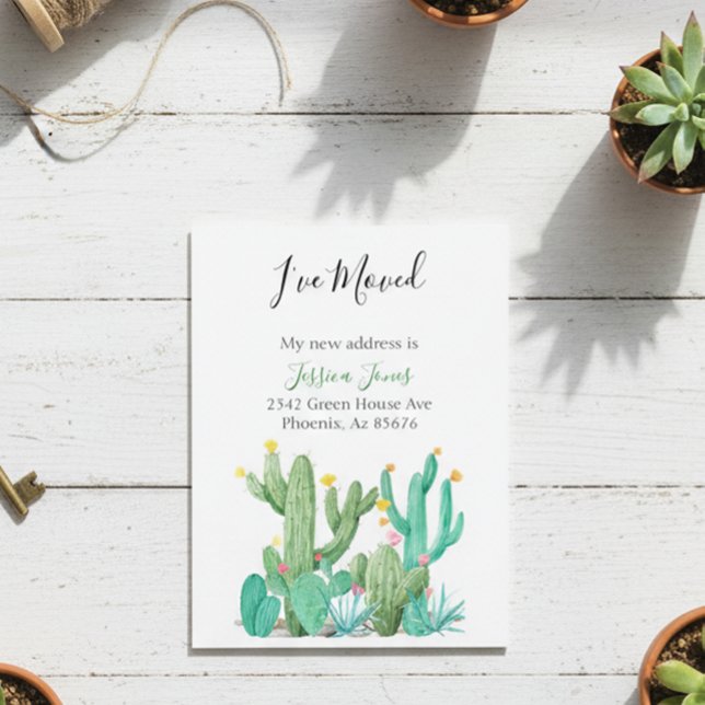 Cartão Postal Movi o novo anúncio de endereço, House Cactus (Criador carregado)