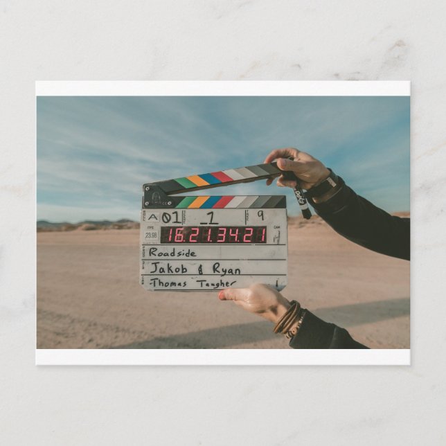 Cartão Postal Movie Diretor Clap Film Câmera de Cinema (Frente)