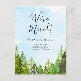 Cartão Postal Movimentamos Árvores de Aquarela Deslocando-se