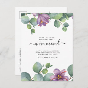 Cartão Postal Movimentamos Eucalyptus Greenery Purple Moving