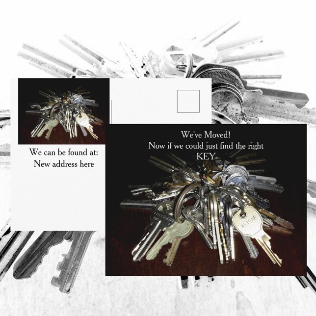 Cartão Postal Movimentamos Novas Chaves Engraçadas de Endereço (Criador carregado)