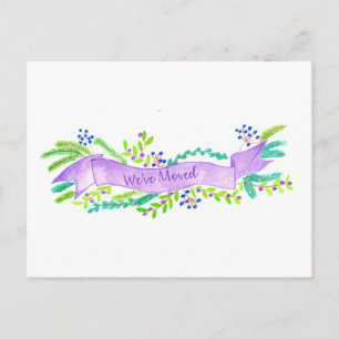Cartão Postal Movimentamos/Novo Endereço, aquarela Natal