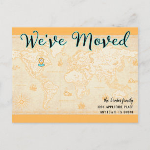 Cartão Postal Movimentamos o Mapa de Vintage com o Endereço do P
