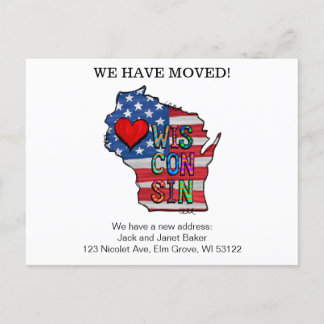 Cartão Postal Movimentamos Os Estados De Wisconsin Para O Anúnci