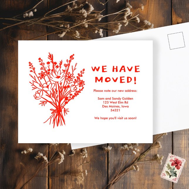 Cartão Postal MOVIMENTO ANÚNCIO BURACO Buquê de flor selvagem (Criador carregado)